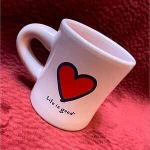 Life Is Good ❤️ Blush Pink Heart Mug, “Do What You Like, Like What You Do”